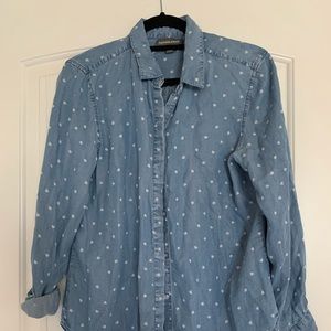 Soft Denim Heart Long Sleeve Shirt size L